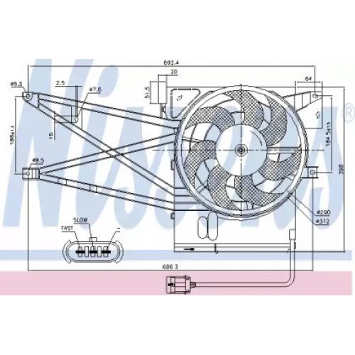 Вентилятор кондиціонера AS00054051 на OPEL VECTRA B 1999-2002