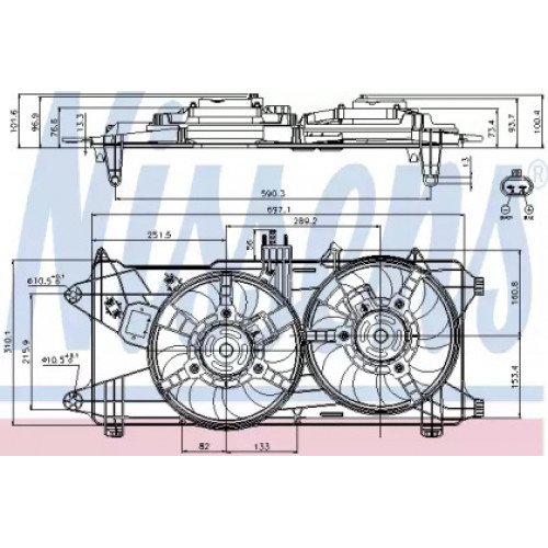 Вентилятор охолодження двигуна AS00054650 на FIAT DOBLO 2000-2004