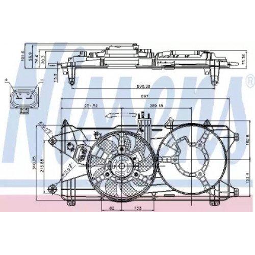 Вентилятор охолодження двигуна AS07328953 на FIAT DOBLO 2005-2009