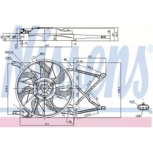 Вентилятор охолодження двигуна AS07330869 на OPEL ASTRA G 1998-2009