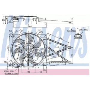 Вентилятор охолодження двигуна AS00054223 на OPEL ASTRA G 1998-2009