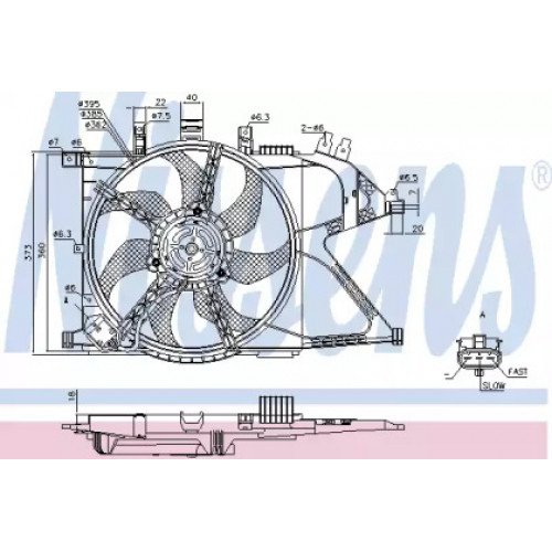 Вентилятор охлаждения двигателя AS07304497 на OPEL CORSA C 2004-2007
