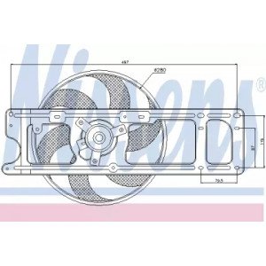Вентилятор охолодження двигуна AS00053906 на NISSAN KUBISTAR 2003-2009