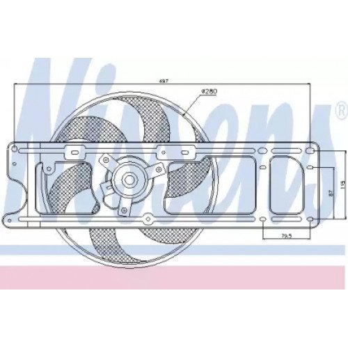 Вентилятор охлаждения двигателя AS00053906 на NISSAN KUBISTAR 2003-2009