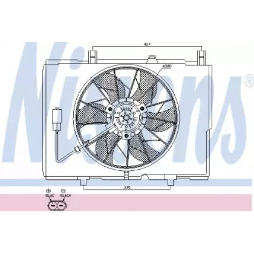 Вентилятор охлаждения двигателя AS07331636 на MERCEDES 202 (C-CLASS) 1993-2000