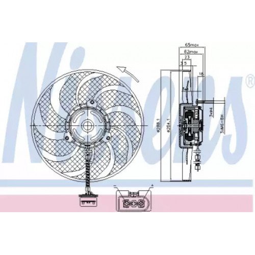 Вентилятор охлаждения двигателя AS00053684 на SEAT IBIZA 2002-2009