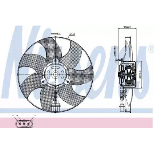 Вентилятор охолодження двигуна AS00053667 на SKODA FABIA 1999-2005