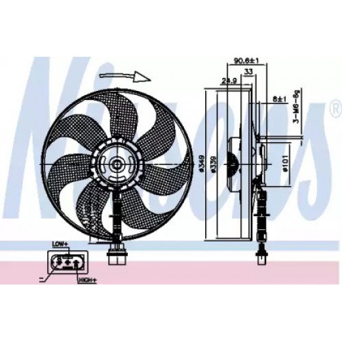 Вентилятор охлаждения двигателя AS00053762 на VOLKSWAGEN BORA 1999-2005