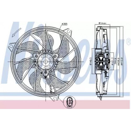 Вентилятор охлаждения двигателя AS07300978 на PEUGEOT 206 1998-2009
