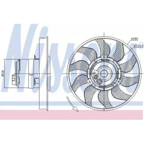 Вентилятор охолодження двигуна AS07317437 на VOLKSWAGEN T4 1990-2003