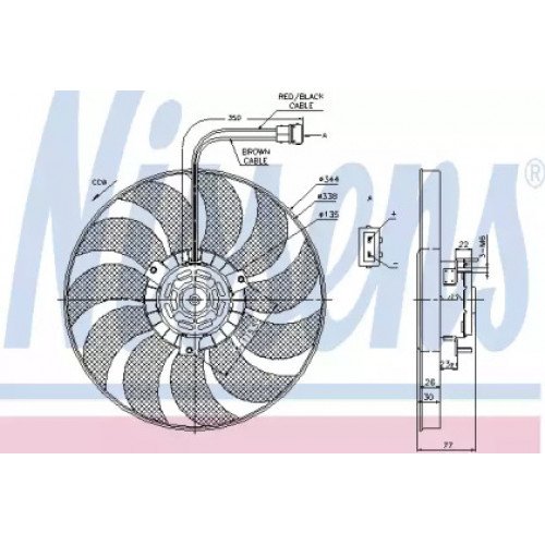 Вентилятор охлаждения двигателя AS00059722 на VOLKSWAGEN T4 1990-2003