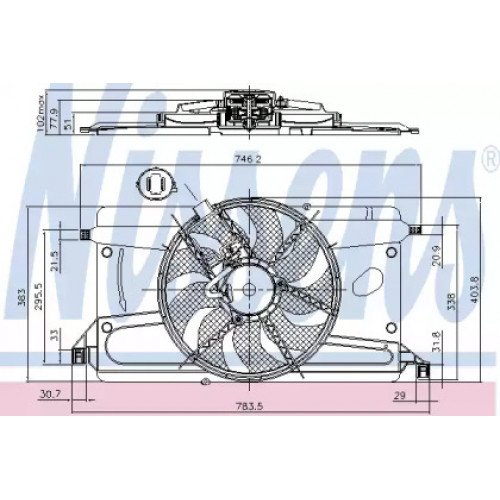 Вентилятор охолодження двигуна AS00060175 на FORD FOCUS 2008-2010