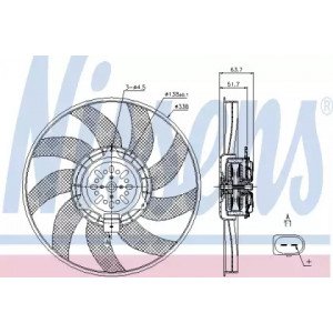 Вентилятор охлаждения двигателя AS00054868 на AUDI A5 (B8) 2007-2011
