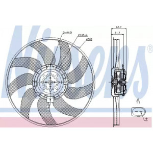 Вентилятор охлаждения двигателя AS00054869 на AUDI A4 (B8) 2008-2012