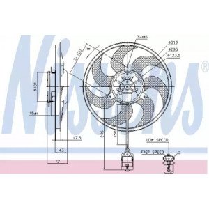 Вентилятор охлаждения двигателя AS00054251 на OPEL ASTRA H 2003-2014