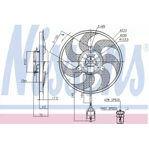 Вентилятор охлаждения двигателя AS00054251 на OPEL ASTRA H 2003-2014