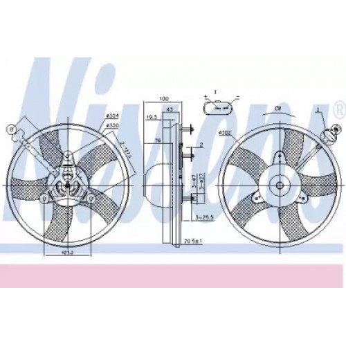 Вентилятор охолодження двигуна AS00053687 на SKODA FABIA 2007-2010