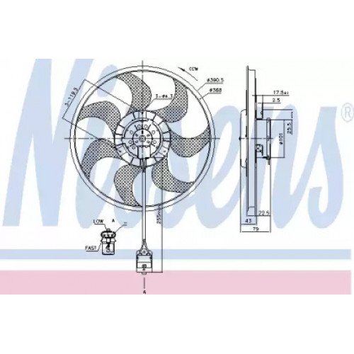 Вентилятор охолодження двигуна AS00054252 на OPEL ASTRA H 2003-2014
