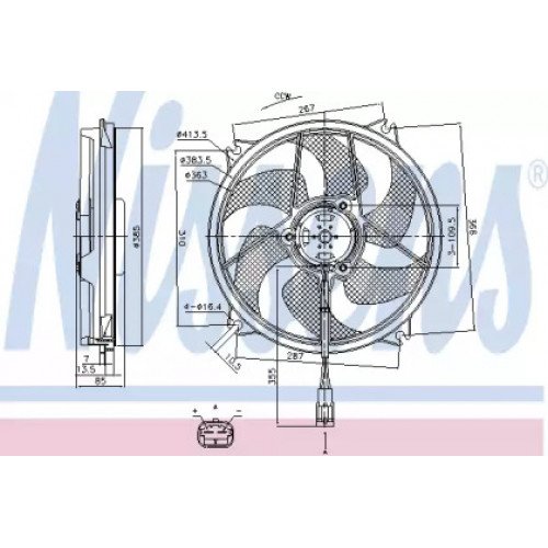 Вентилятор охлаждения двигателя AS00054023 на PEUGEOT 307 2005-2007