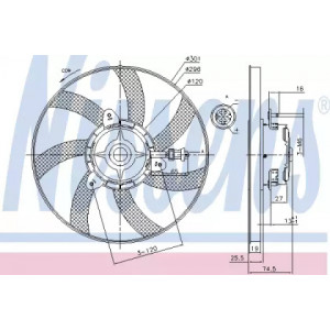 Вентилятор охлаждения двигателя AS00053670 на VOLKSWAGEN CADDY I 1995-2004