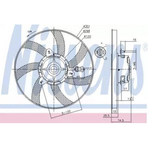 Вентилятор охлаждения двигателя AS00053670 на VOLKSWAGEN CADDY I 1995-2004