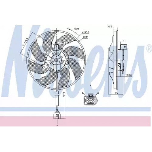 Вентилятор охлаждения двигателя AS00059737 на VOLKSWAGEN T5 2003-2009
