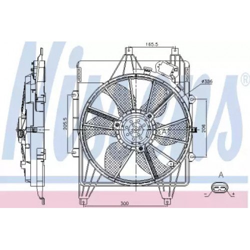Вентилятор охлаждения двигателя AS00053907 на RENAULT KANGOO 1997-2003