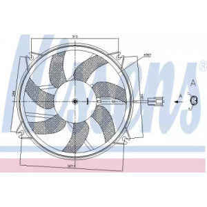 Вентилятор охлаждения двигателя AS00054024 на PEUGEOT 307 2005-2007