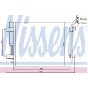 Радіатор кондиціонера AS00053610 на VOLKSWAGEN TIGUAN 2011-2017