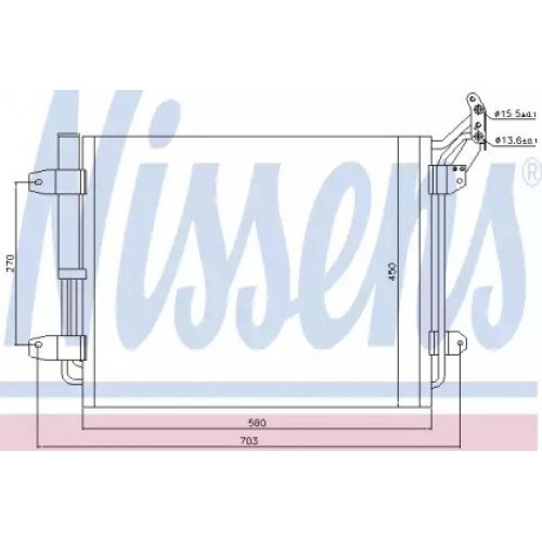 Радіатор кондиціонера AS00053610 на VOLKSWAGEN TIGUAN 2007-2011