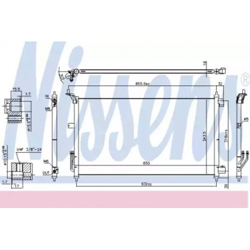 Радиатор кондиционера AS00054192 на NISSAN TIIDA EUR 2005-2012