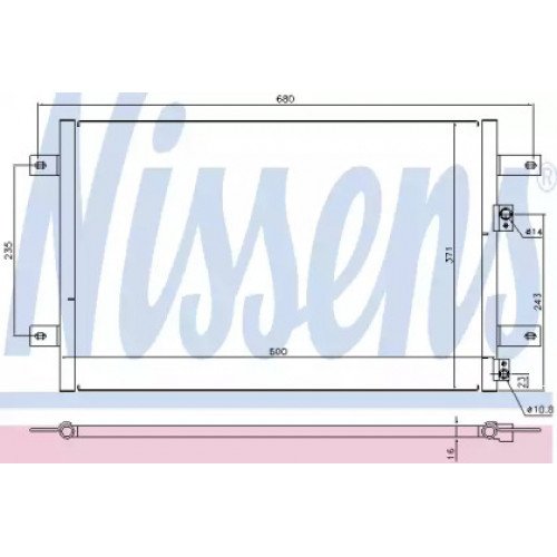 Радиатор кондиционера AS00053713 на VOLKSWAGEN SHARAN 2001-2010