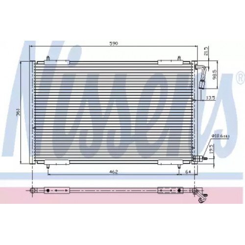 Радиатор кондиционера AS00059895 на PEUGEOT 206 1998-2009