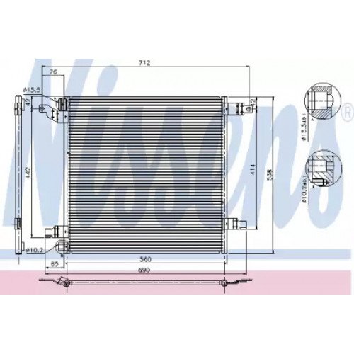 Радіатор кондиціонера AS00059942 на MERCEDES 163 (ML-CLASS) SUV 1997-2005