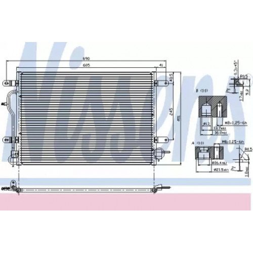 Радіатор кондиціонера AS00054829 на AUDI A4 (B6) 2001-2004