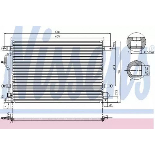 Радіатор кондиціонера AS00060295 на AUDI A4 (B6) 2001-2004