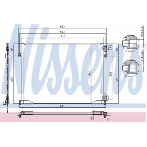 Радіатор кондиціонера AS07305821 на RENAULT TRAFIC 2002-2007