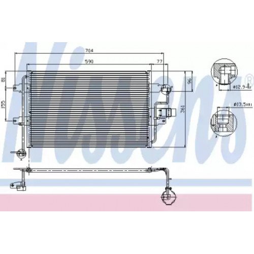 Радиатор кондиционера AS00053724 на SEAT TOLEDO 1996-1999