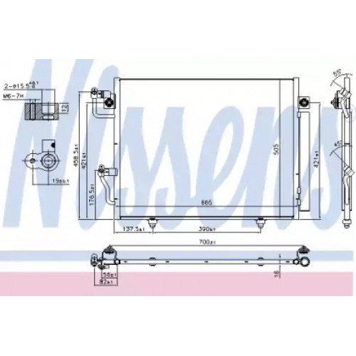 Радиатор кондиционера AS00054116 на MITSUBISHI PAJERO III (V60 / V70) 2003-2007