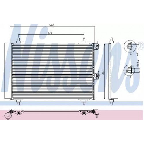 Радиатор кондиционера AS00054740 на CITROEN BERLINGO 2002-2007