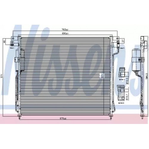Радиатор кондиционера AS00054155 на NISSAN NAVARA 2005-2013
