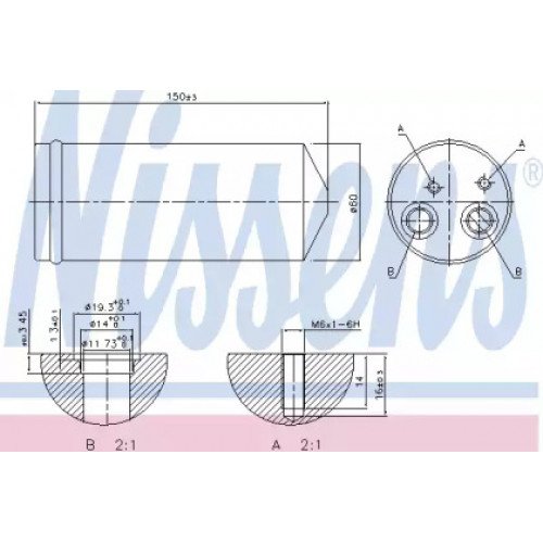 Осушитель кондиционера AS07327408 на DAEWOO LANOS 1998-2017