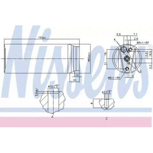 Осушитель кондиционера AS00053802 на TOYOTA LAND CRUISER (J10) 1998-2008