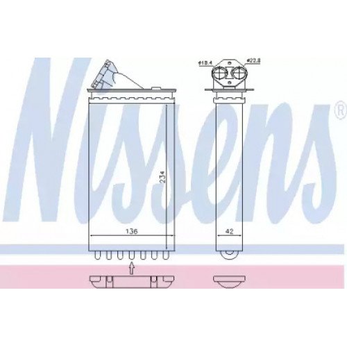 Радиатор печки AS00054062 на OPEL OMEGA B 1994-1999