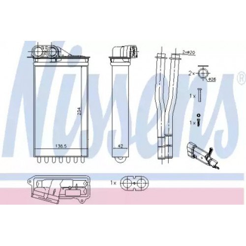 Радіатор печі AS00054745 на CITROEN C1 2005-2012