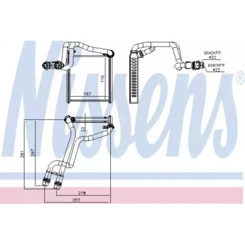 Радіатор печі AS00053718 на VOLKSWAGEN JETTA III 2006-2010
