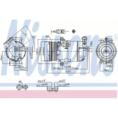 Компрессор кондиционера AS07312586 на OPEL ASTRA H 2003-2014