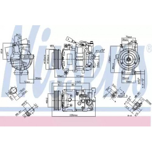 Компресор кондиціонера AS07320182 на VOLKSWAGEN T5 2010-2015