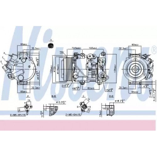 Компрессор кондиционера AS00054338 на LEXUS RX 2004-2008