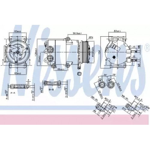 Компресор кондиціонера AS00054512 на FORD S-MAX 2006-2014